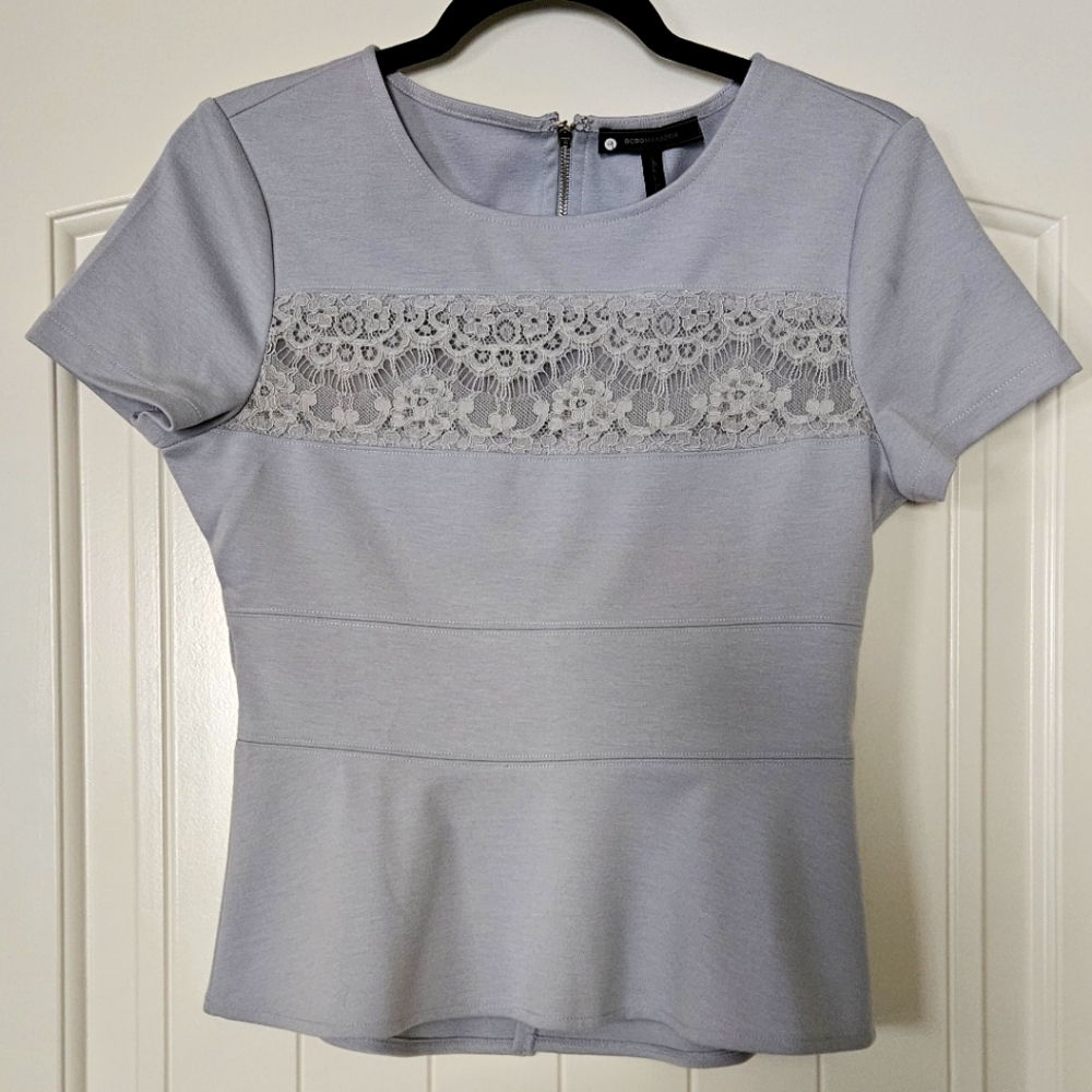 BCBG MAXAZRIA Grey Blouse